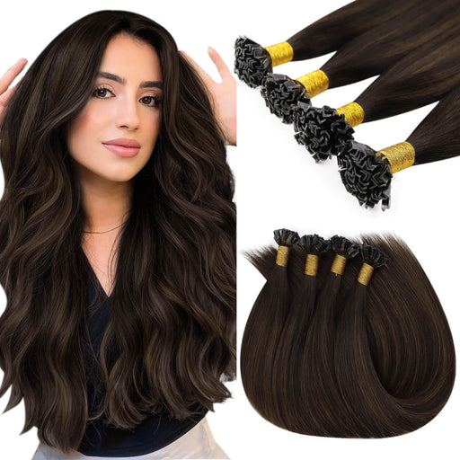 balayage brown hair extensions,k tip hair extensions,hair extensions,brown balayage,sunny hair extensions