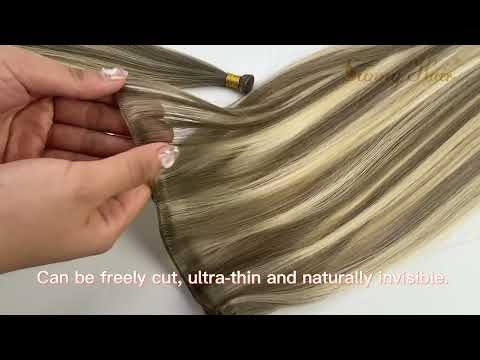 Sunny Hair Genius Weft Extensions Virgin Hair Black with Silver#1B/Silver/1B