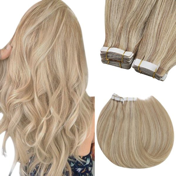 tape in real human hair extensions blonde human hair tape extensionsnatural blonde tape in hair extensions highlightash blonde human hair tape in extentions highlight tape in hair extensions human hair blonde