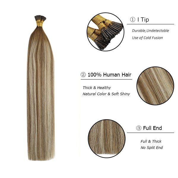 keratin i tip human hair extensions